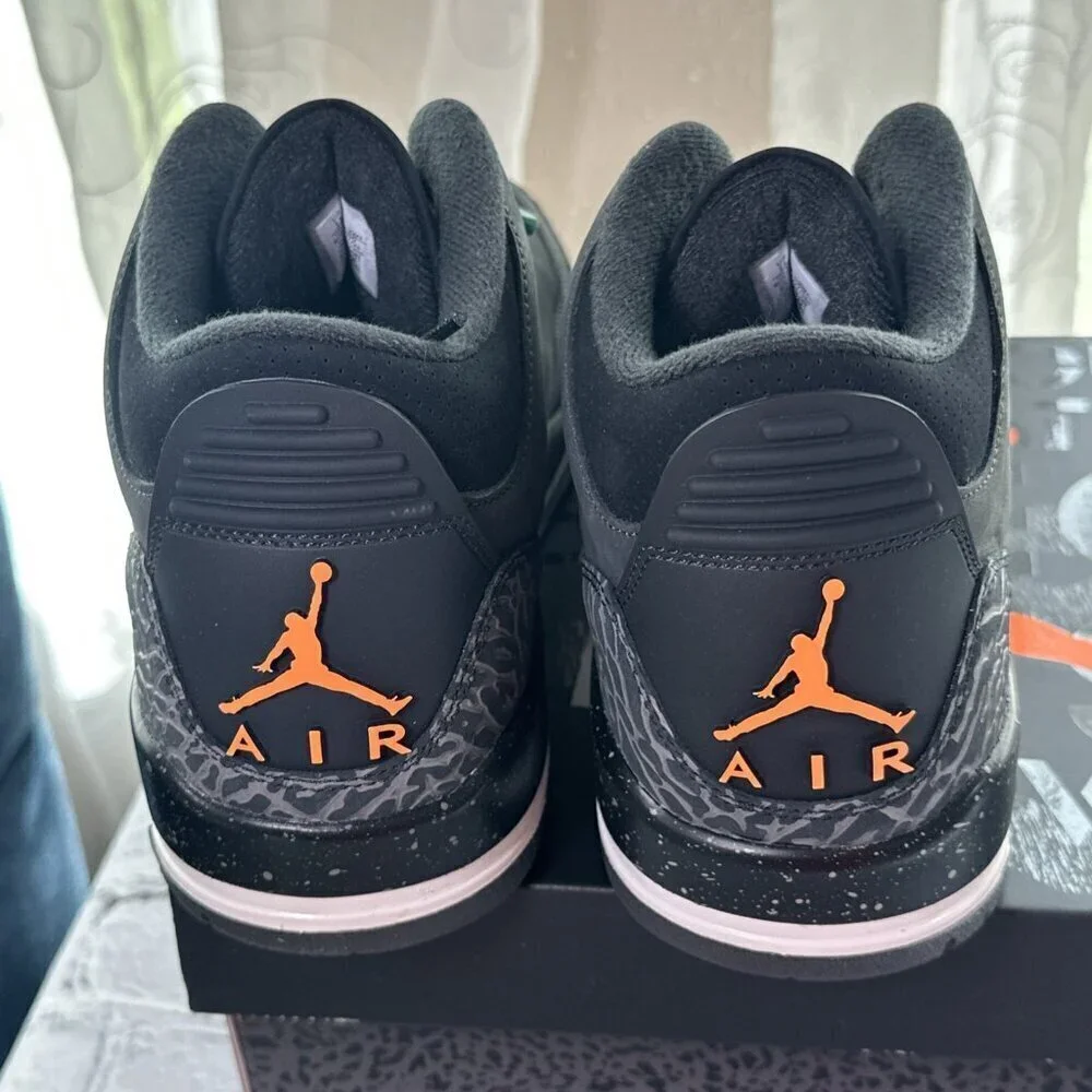 Nike Air Jordan Retro 3 Shoes Fear Pack Grey Orange OG CT8532-080 Mens Size 11